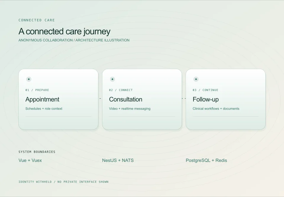 Telehealth platform: anonymous architecture illustration